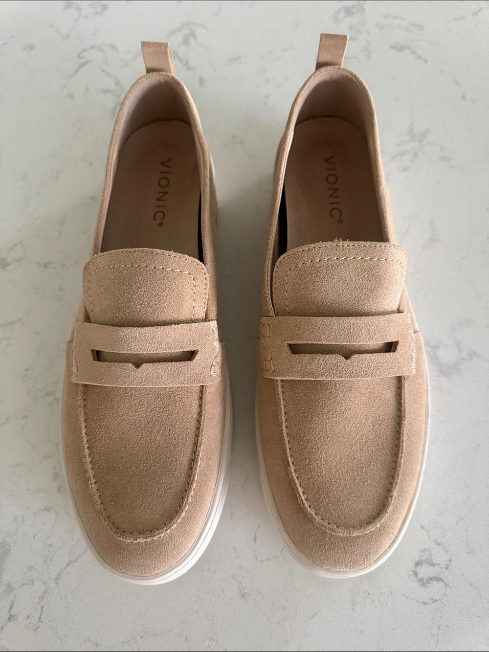 Vionic Uptown Sand Suede Penny Loafer - Size 10 - Picture 4 of 12